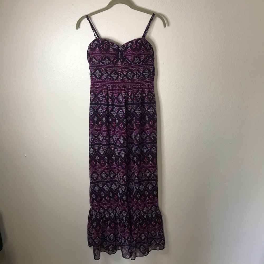 American eagle maxi dress diamond print purple